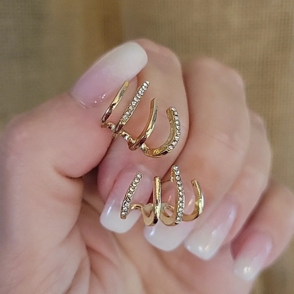 SPARKLE HUGGIE CLAW EARRINGS, Choice of Color - Picture 3 of 5